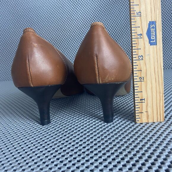 Coach Kitten Heels Womens 10 B Brown Leather Square Toe Made In Italy - Picture 11 of 14